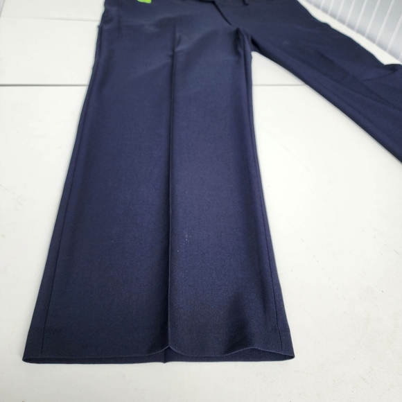HAGGAR Mens Repreve Stria Classic Fit Flat Front Dress Pant Navy Blue Sz 42"x29" - Picture 2 of 12